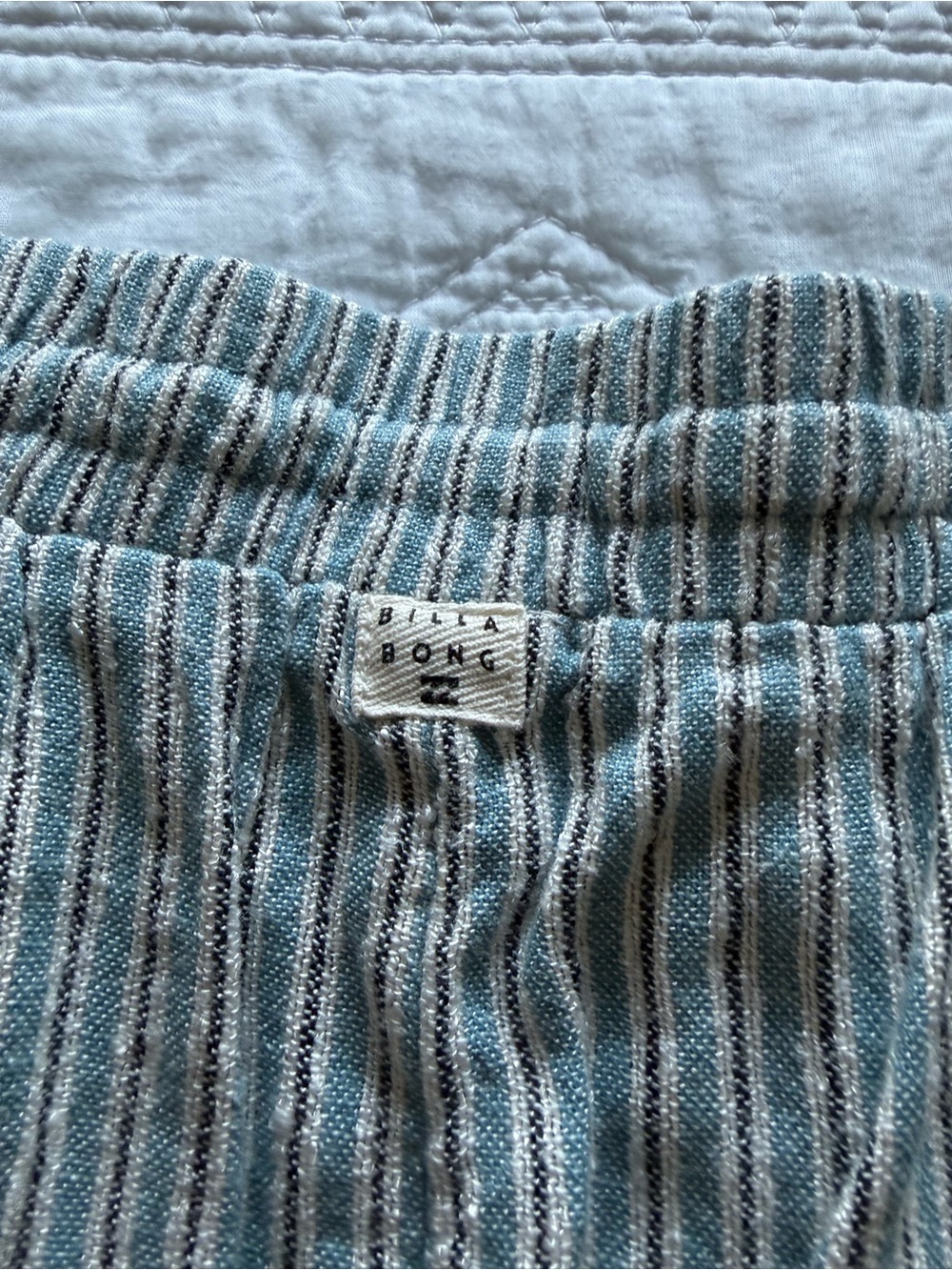 2 pairs Billabong Striped Pull-On Shorts in Coral and Teal - Picture 5 of 10